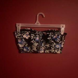 SHEIN Flower Embroidery Mesh Tube Top. Size small